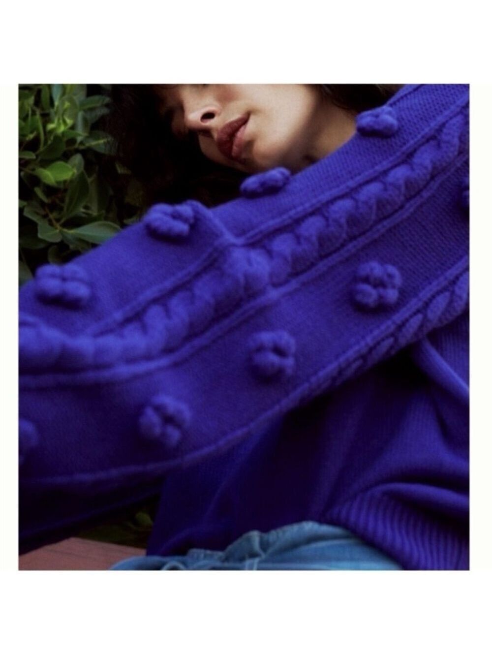 ANTHROPOLOGIE Maeve Kiara wool blend purple sweater. Size L - Picture 2 of 7
